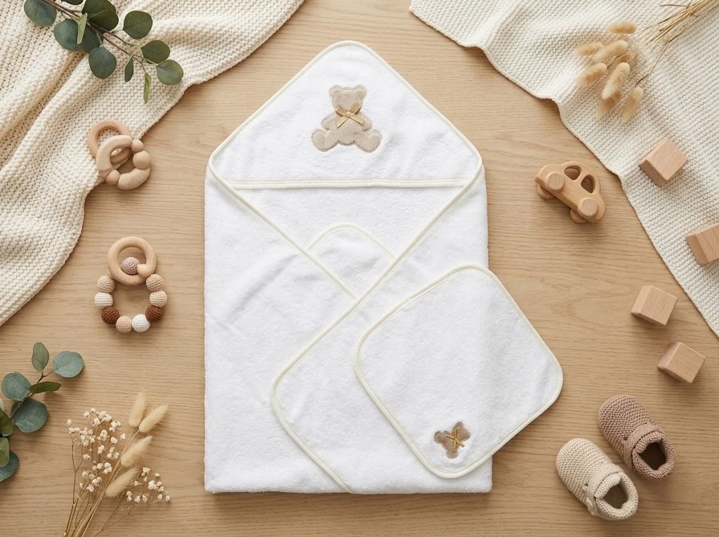 Hood Towel+1 Face towel - Brown bear - 76\*76+25\*25CM