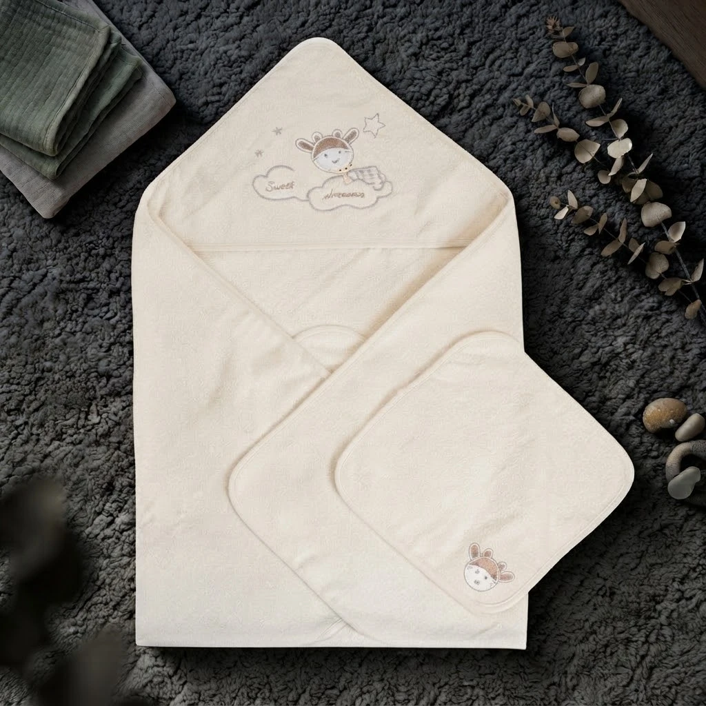 Sunnozy-Hood Towel+1 Face towel - Cloud Deer - 76\*76+25\*25CM
