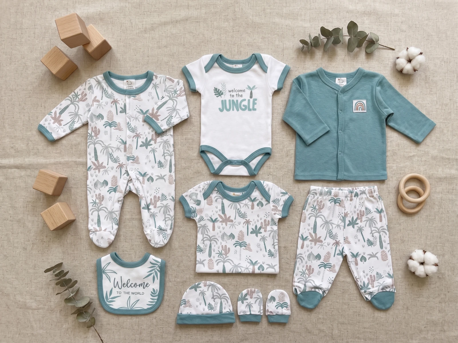 Little Duck-8pcs baby clothes - Summer Forest - 0-3/3-6M