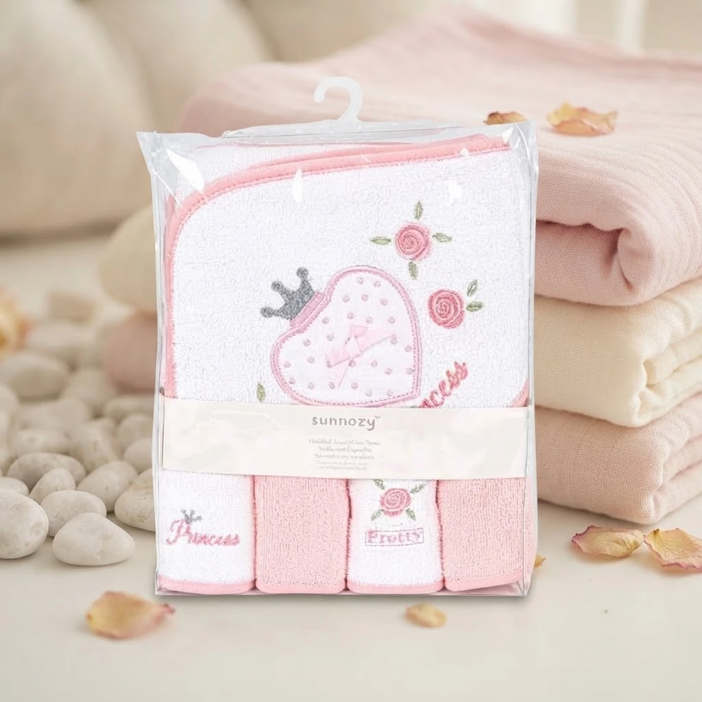 Sunnozy-1+4Towel - Love Crown - 76\*76CM+25\*25cm