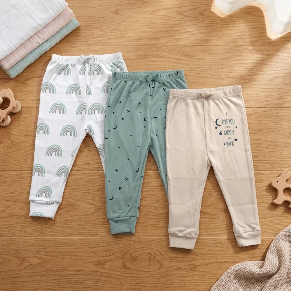Sunnozy-3 in 1 Pant - stars and moon - 0-3/3-6/6-9M