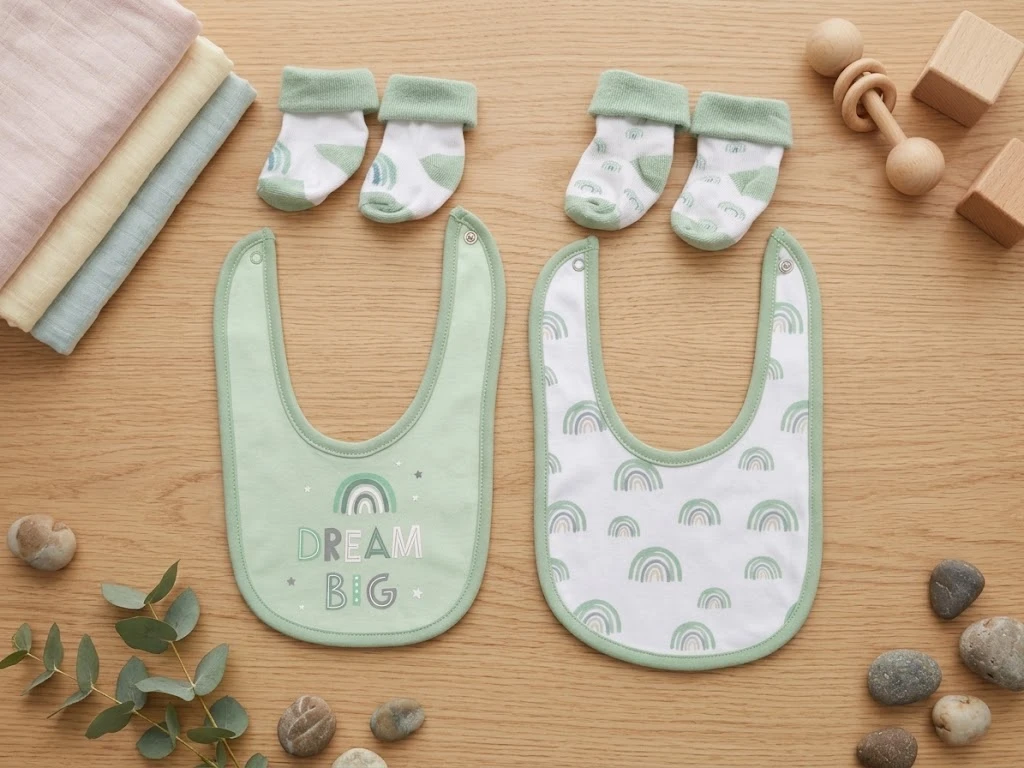 Sunnozy-2set socks+2pcs bibs - rainbow - 0-6M