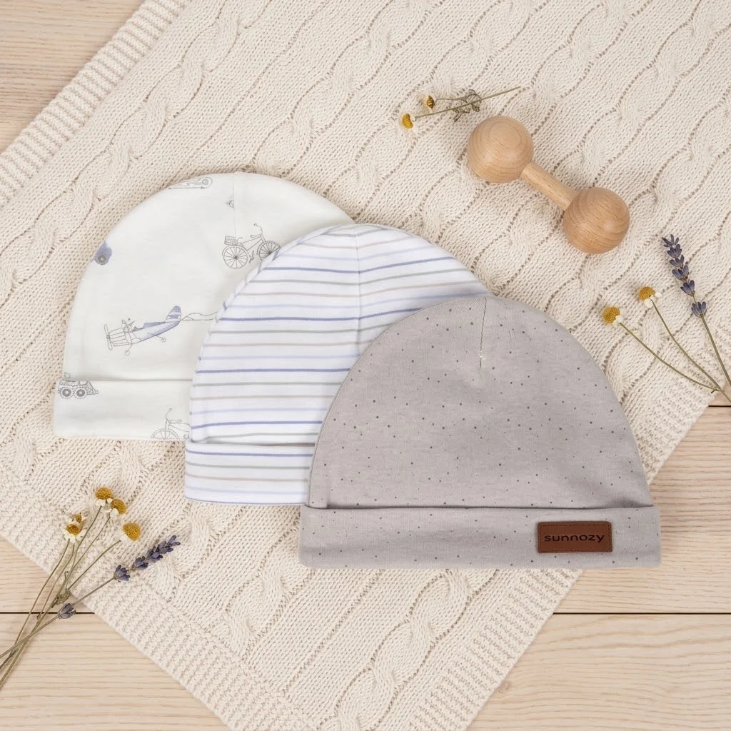 Sunnozy-3pcs hat - Vintage style - smaller dots - 0+