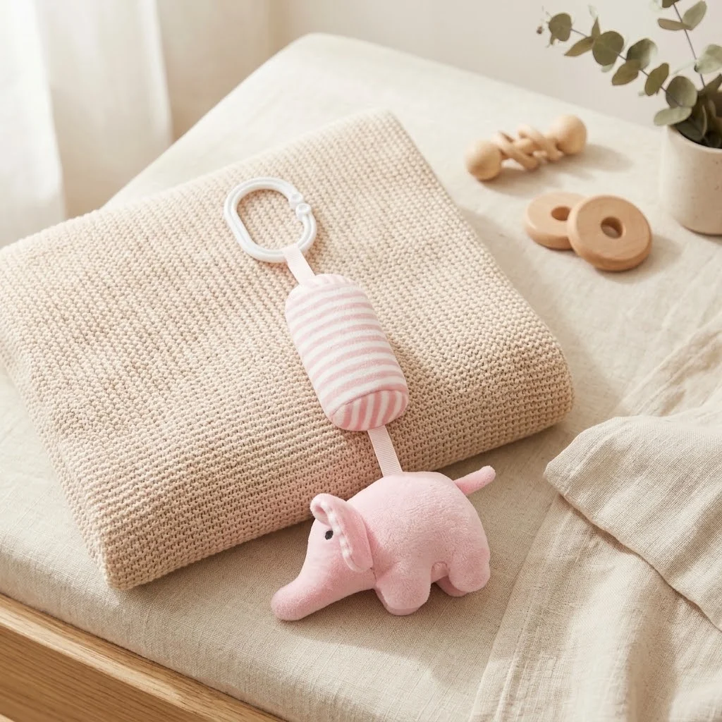 Sunnozy-Bell toy - pink elephant - 0+