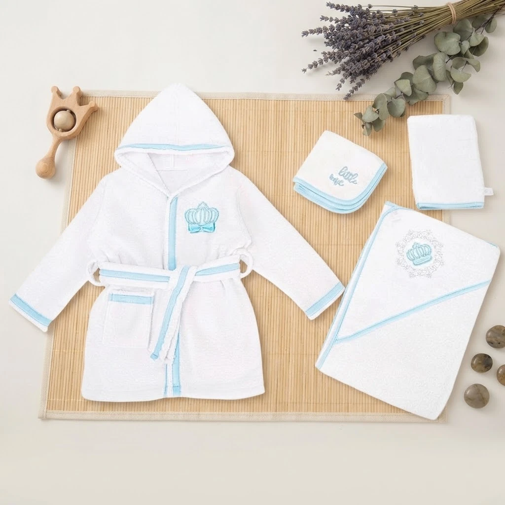 4pcs Bath Gift Set - Blue Crown - 6-12M