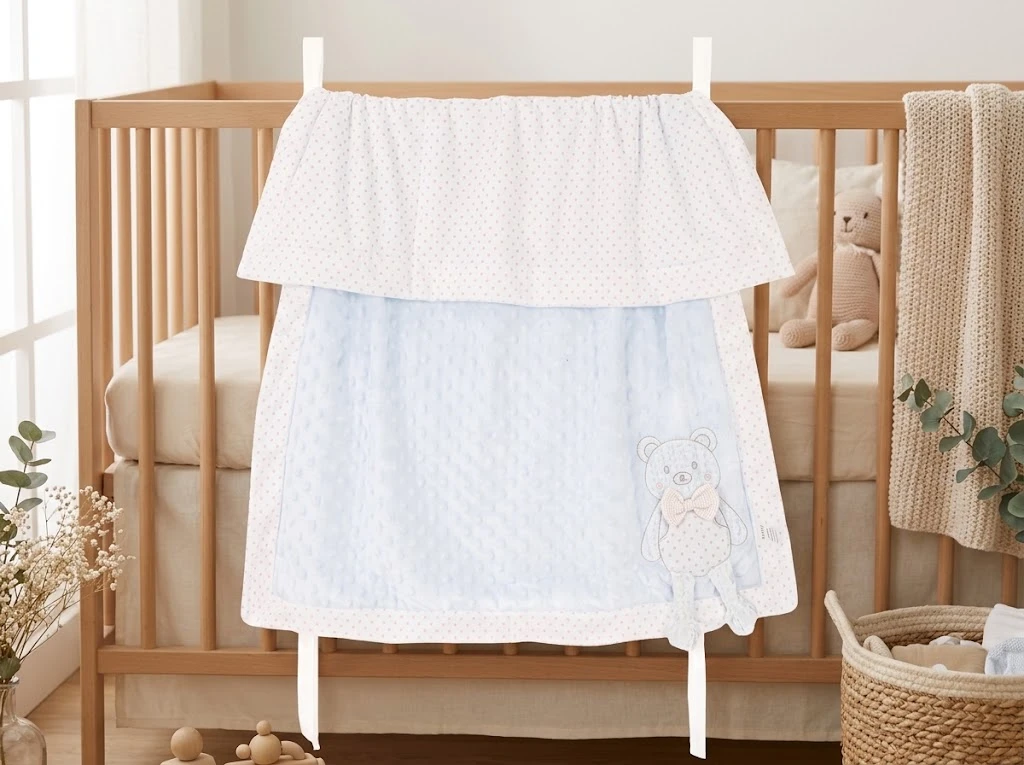 Blanket+bell Toys - blue bear - 75\*100cm