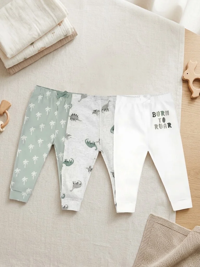 Sunnozy-3 in 1 Pant - Coconut Tree Dinosaur - 0-3/3-6/6-9M