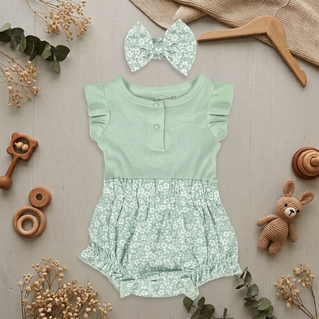 Valiantier-Skirt+Headband - Green - 0-3/3-6/6-9M