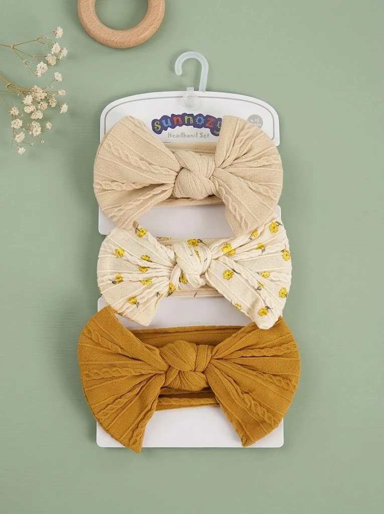 SUNNOZY-3 in 1headband - yellow flowers - 0m+