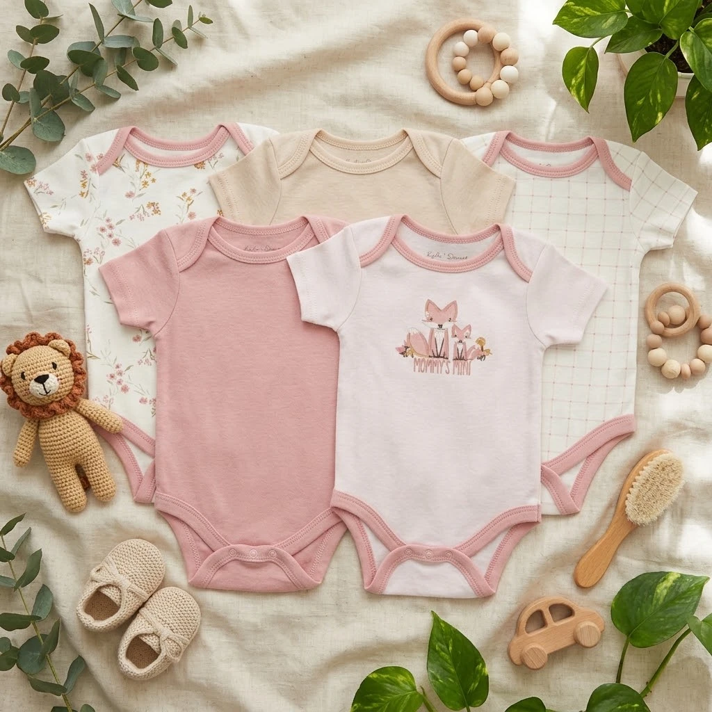 KLH-Kyle+Deena 5 in 1bodysuit - Flower Fox - 0-3/3-6/6-9M