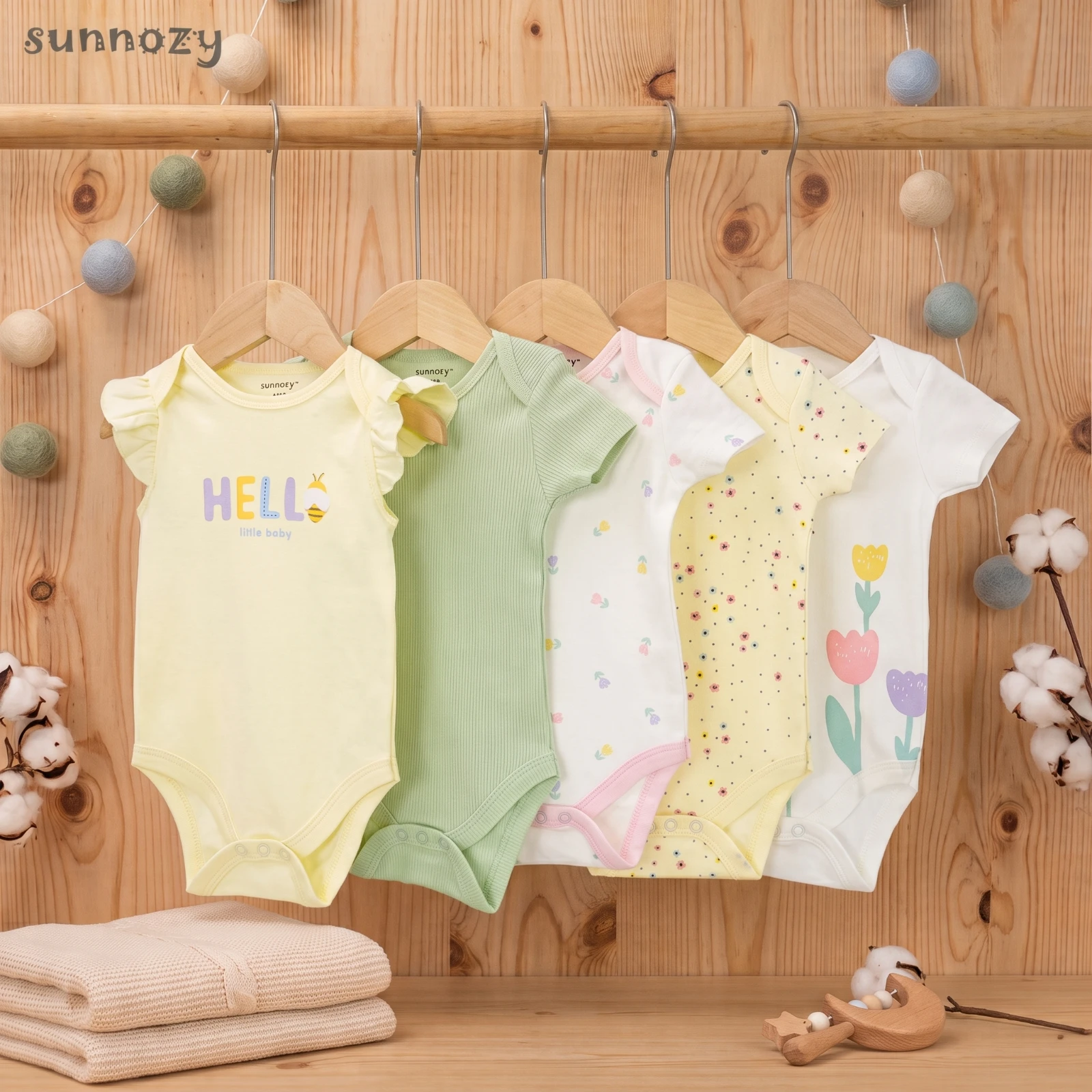 Sunnozy-5 In 1 Bodysuit - little bee - 0-3/3-6/6-9M