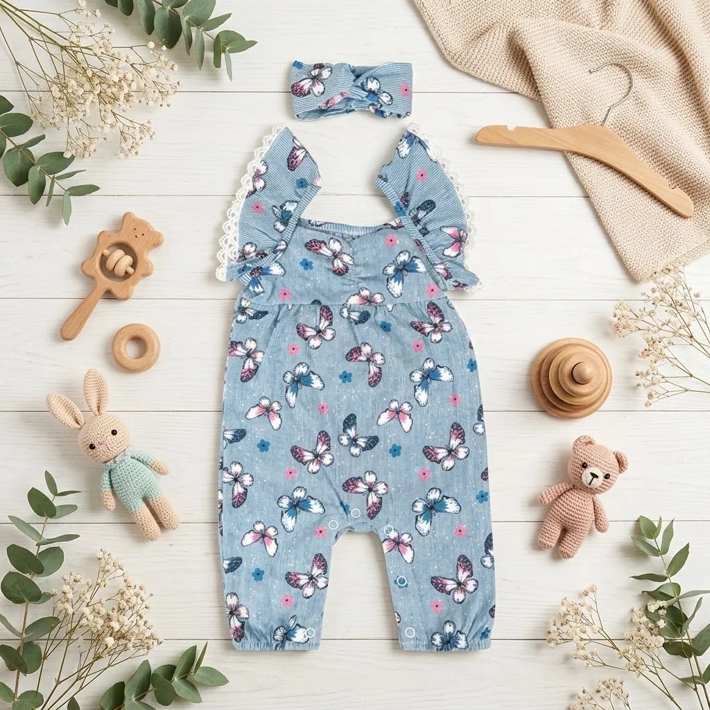 Valiantier-Trendy 2-piece set - blue butterfly - 0-3/3-6/6-9M