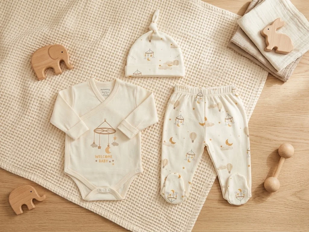 Sunnozy-3pcs Newborn set(bodysuit+pant+hat) - Dreamcatcher Wind Chime - NB/0-3M