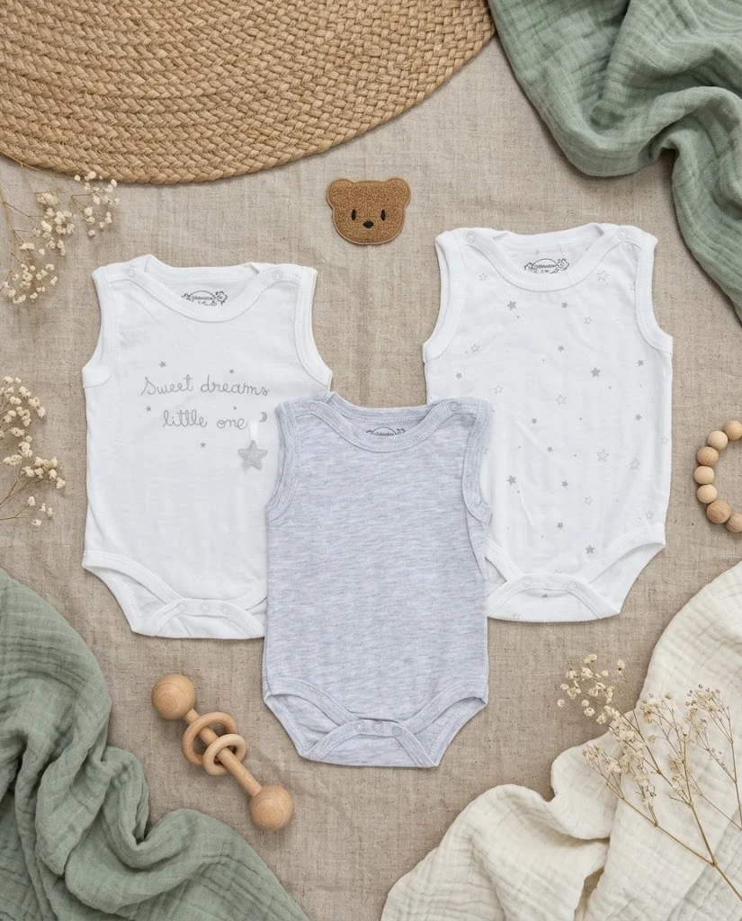 Valiantier-3pcs-Vest - gray star - 0-3/3-6/6-9M