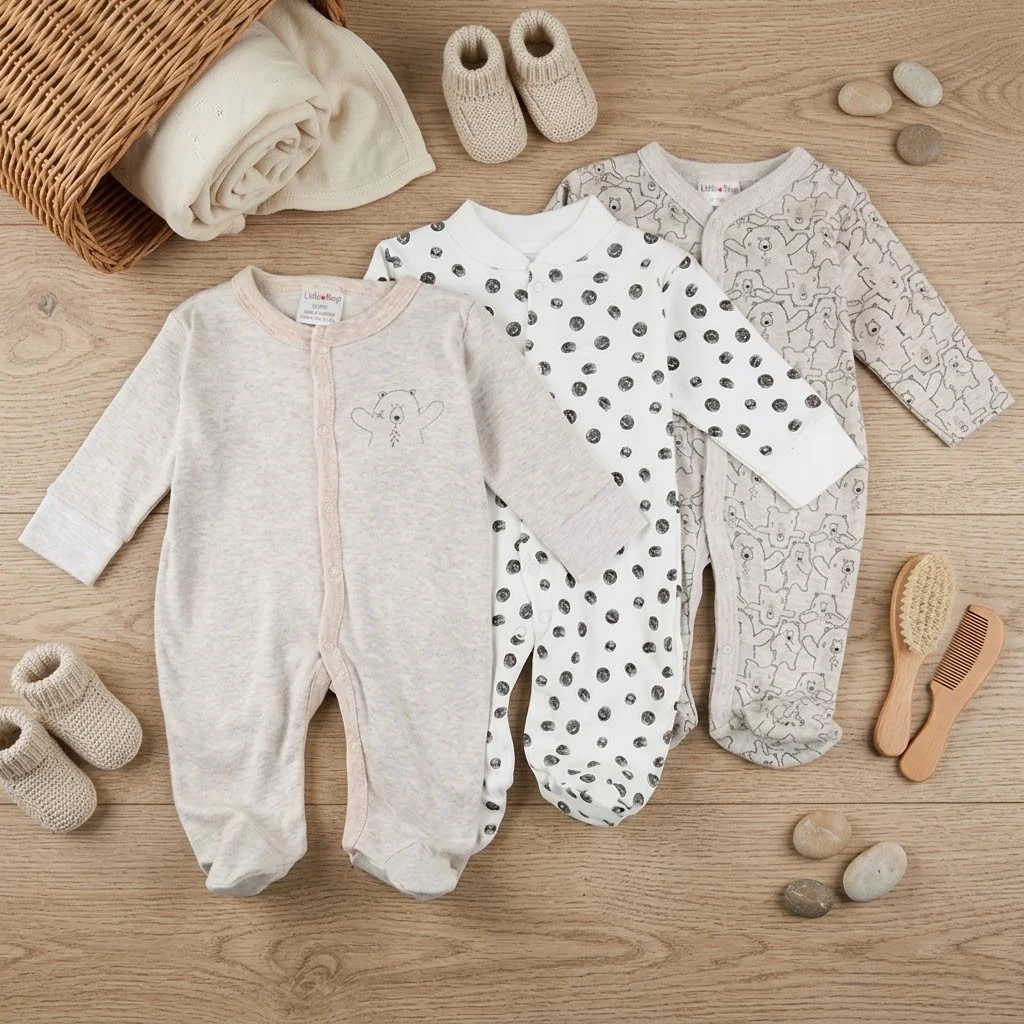 3pcs romper with sock - Happy Bear - 6-9M