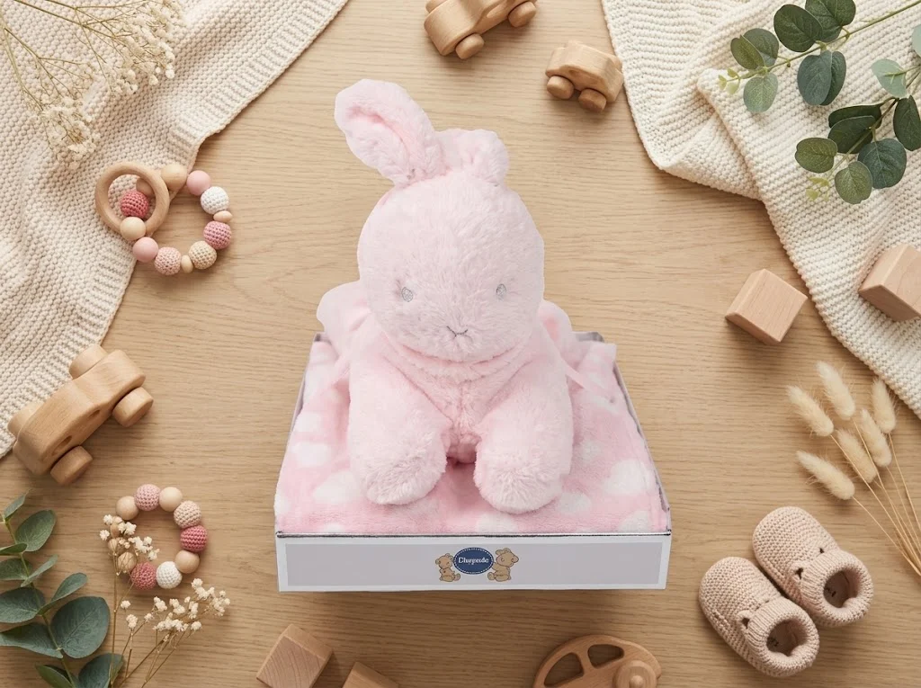Blanket+Musical Toys - pink rabbit - 75\*100cm