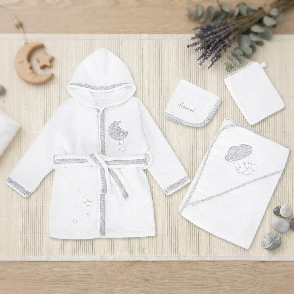 4pcs Bath Gift Set - moon and stars - 6-12M