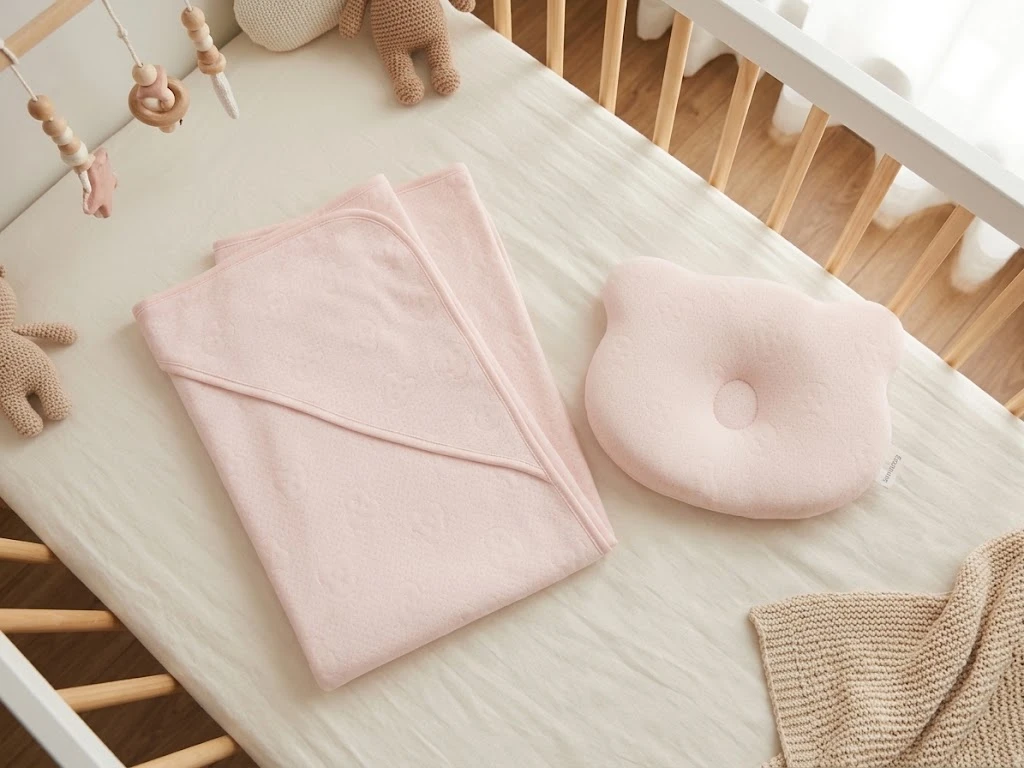 Sunnozy -Pillow+HoodedBlanket - pink bear head - 75\*75cm