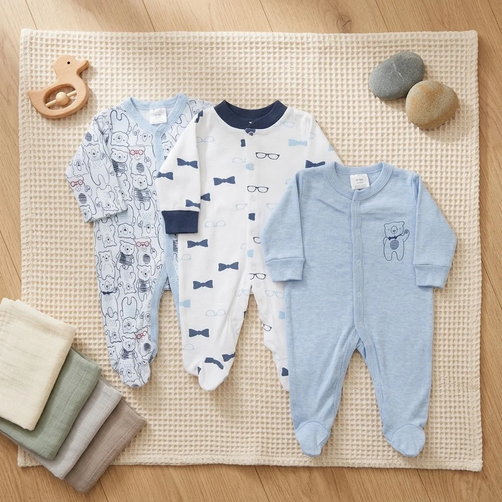 3pcs romper with sock - Happy Bear - 3-6M