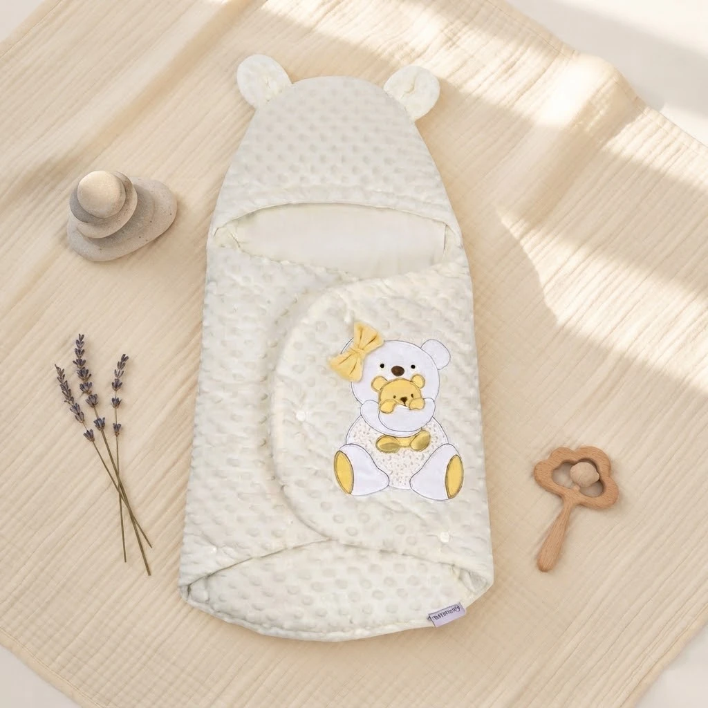 Sunnozy-Sleeping bag - Hug Bear - Creamy White - 3M+
